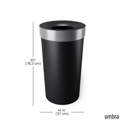 Umbra 1013048-047-REM 62 L Vento Trash Can - Black/Nickel