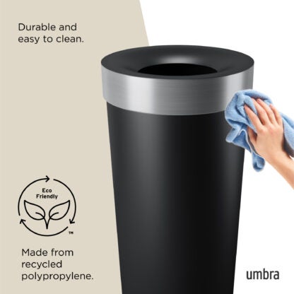 Umbra 1013048-047-REM 62 L Vento Trash Can - Black/Nickel