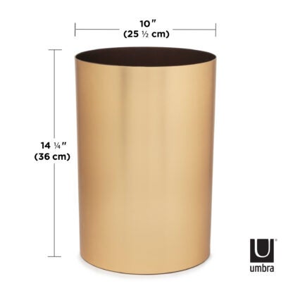 Umbra 082870-221 17 L Metalla Trash Can - Matte Brass