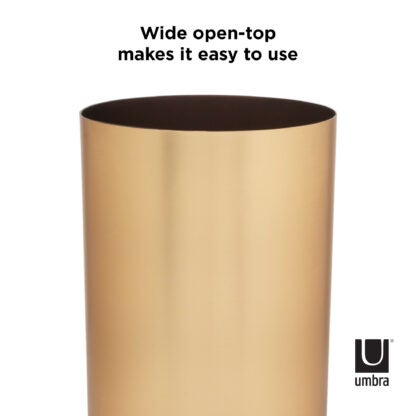 Umbra 082870-221 17 L Metalla Trash Can - Matte Brass