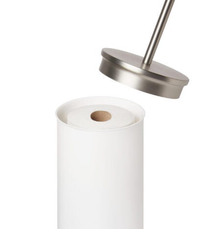 Umbra 1012487-670 Portaloo Toilet Paper Stand & Storage - White/Nickel