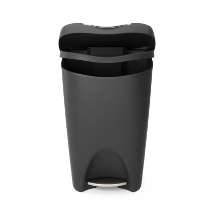 Umbra 084200-047 50 L Brim Trash Can with Lid - Black/Nickel