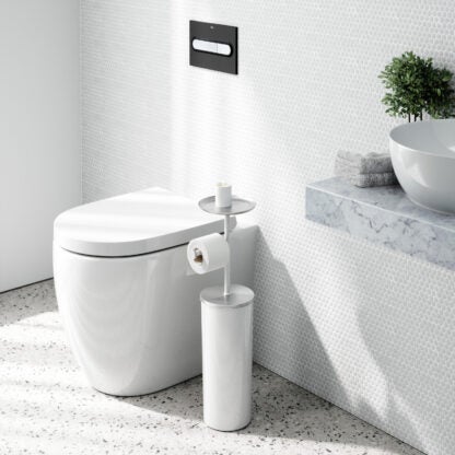 Umbra 1012487-670 Portaloo Toilet Paper Stand & Storage - White/Nickel