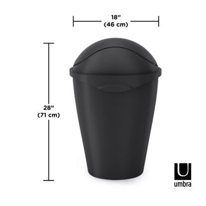 Umbra 086300-040 45 L Swinger Swing-Top Waste Can - Black