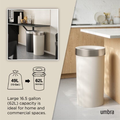 Umbra 1013048-1313-REM 62 L Vento Trash Can - Sand