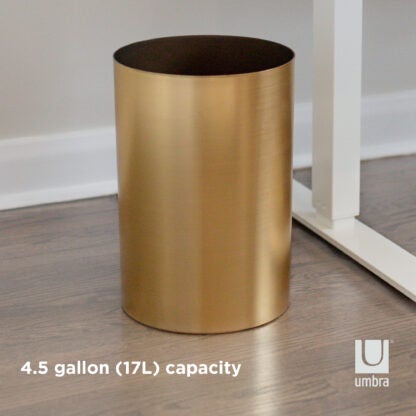 Umbra 082870-221 17 L Metalla Trash Can - Matte Brass