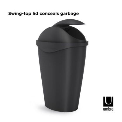 Umbra 086300-040 45 L Swinger Swing-Top Waste Can - Black