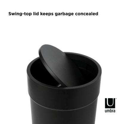 Umbra 023269-040 6 L Touch Trash Can with Lid - Black