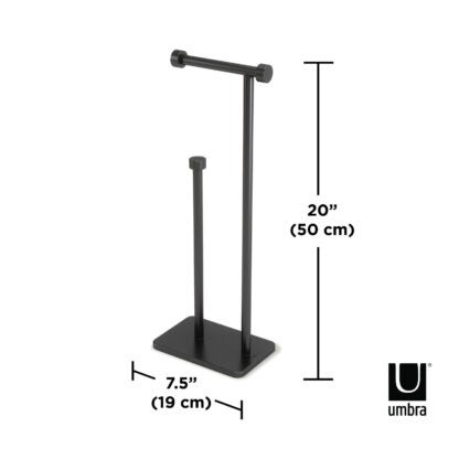 Umbra 1015897-040 Cappa Toilet Paper Holder & Reserve - Black