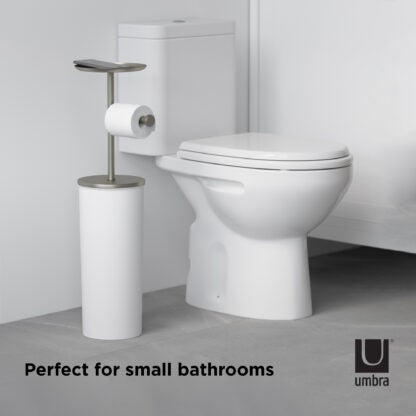 Umbra 1012487-670 Portaloo Toilet Paper Stand & Storage - White/Nickel