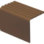 Shur-Trim FV4021BRN03 Drop Overlap Stair Nosing, 3 ft L, 1-7/8 in W, Vinyl, Brown