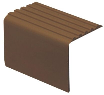 Shur-Trim FV4021BRN03 Drop Overlap Stair Nosing, 3 ft L, 1-7/8 in W, Vinyl, Brown