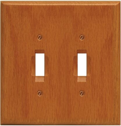 Atron Traditional Series 4-430TT Wallplate, 5-1/2 in L, 5-1/2 in W, 2-Gang, Wood, Honey Oak