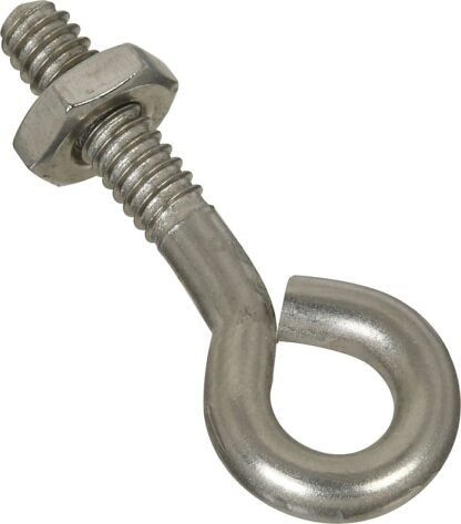 National Hardware N221-556 Eye Bolt, #10-24 Thread, 3/4 in L Thread, 0.28 in ID Dia Eye, 0.91 in L Shank Sells in Quantity of 10