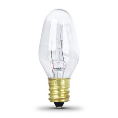 Feit Electric BP7C7/4/CAN Incandescent Bulb, 7 W, C7 Lamp, Candelabra E12 Lamp Base, 2700 K Color Temp Sells in Quantity of 6