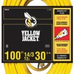 CCI 2888 Extension Cord, 14 AWG Cable, 100 ft L, 13 A, 125 V, Yellow