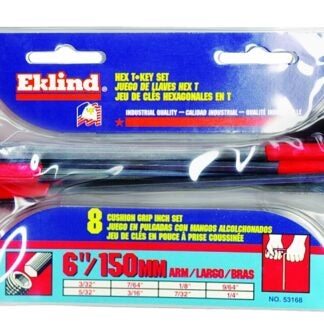 Eklind 53168 Hex T-Key Set, 8-Piece, Steel, Black