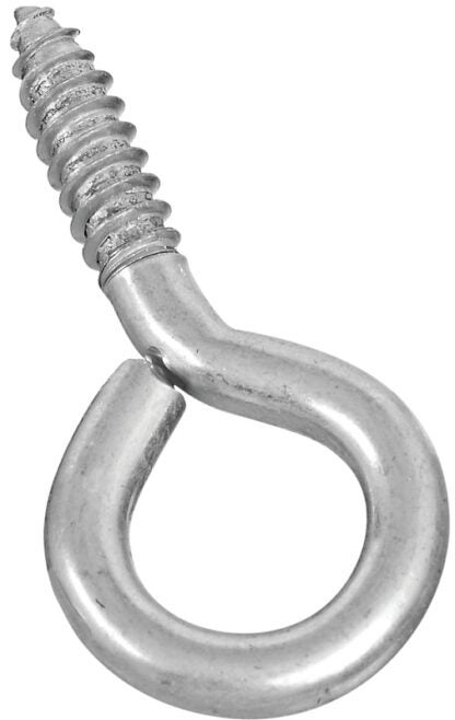 National Hardware N220-426 Screw Eye, 1-1/4 in L Thread, 2.88 in OAL, 150 lb Working Load, Steel, Zinc Sells in Quantity of 10