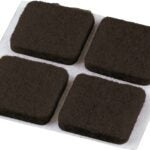 Shepherd Hardware 9960 Medium-Duty Furniture Pad, Felt, Brown, 3/4 in L, 3/4 in W, 3 mm Thick, Square