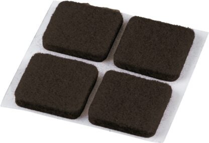 Shepherd Hardware 9960 Medium-Duty Furniture Pad, Felt, Brown, 3/4 in L, 3/4 in W, 3 mm Thick, Square