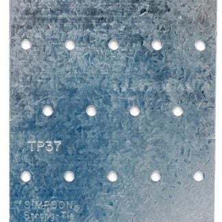 Simpson Strong-Tie TP Series TP37 Tie Plate, 7 in L, 3-1/8 in W, 0.035 in Thick, Steel, Galvanized Sells in Quantity of 100