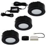 Liteline UCP-LED3-BK Puck Light Kit, 12 VDC, 2 W, 3-Lamp, LED Lamp, 130 Lumens, 3000 K Color Temp, Black Fixture