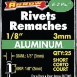 Arrow RSA1/8 Pop Rivet, Short, 1/8 in L, Aluminum