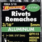 Arrow RMA3/16 Pop Rivet, Medium, 1/4 in L, Aluminum