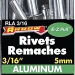 Arrow RLA3/16 Pop Rivet, Long, 1/2 in L, Aluminum