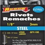 Arrow RLS1/8IP Pop Rivet, Long, 1/2 in L, Steel