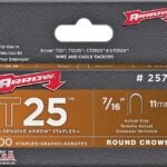 Arrow T25 Series 257 Round Crown Staple, 5/16 in W Crown, 7/16 in L Leg Sells in Quantity of 5