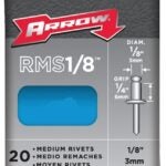 Arrow RMST1/8 Pop Rivet, Medium, 1/4 in L, Stainless Steel