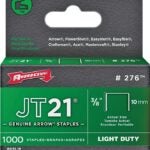 Arrow JT21 Series 276 Flat Crown Staple, 7/16 in W Crown, 3/8 in L Leg Sells in Quantity of 5