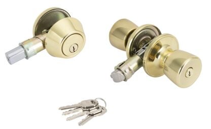 ProSource T-5764-D101PB Combination Lockset, Brass, Polished Brass Sells in Quantity of 3