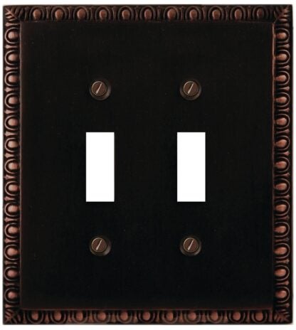 Atron 95 Series 95TT Switch Wallplate, 2-Gang, Cast Metal, Oil-Rubbed Bronze