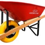 Erie E-1038 Contractor Wheelbarrow, 6 cu-ft Volume, Polyurethane, 1-Wheel, Flat-Free Wheel, 15.25 in Dia x 4 in W Wheel