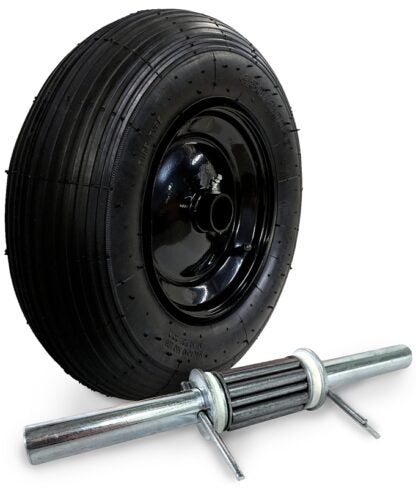 Erie E-9000261 Wheelbarrow Kit, Tubeless, 16 in Dia Tire, 4 in W Tire, 1.35 in Dia Hub, 2-3/4 in L Hub