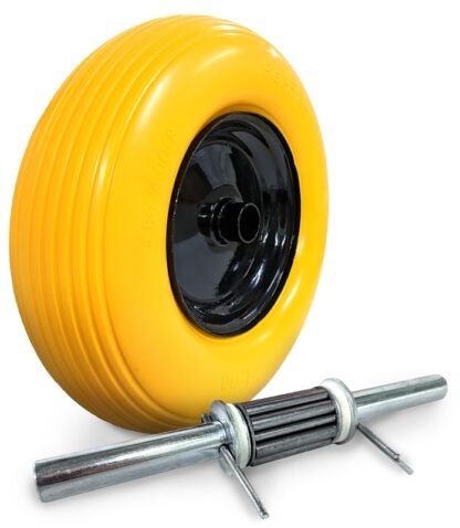 Erie E-9000268 Wheel Kit, 16 in Dia Tire, 4 in W Tire, Polyurethane Foam Tire, 1.35 in Dia Hub, 2-3/4 in L Hub