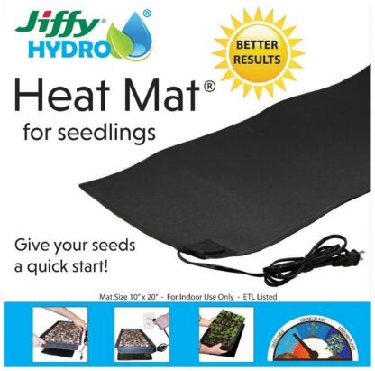 Jiffy 140297 Heat Mat, 20 in L, 10 in W, 120 V, Fiberglass