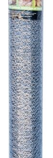 Jackson Wire 12 01 27 16 Poultry Netting, 50 ft L, 60 in W, 20 ga Gauge, Hexagonal Mesh, 1 in Mesh, Galvanized