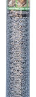 Jackson Wire 12 01 26 16 Poultry Netting, 50 ft L, 48 in W, 20 ga Gauge, Hexagonal Mesh, 1 in Mesh, Galvanized