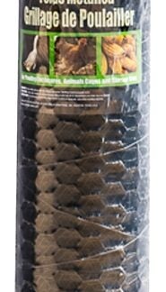 Jackson Wire 12 01 19 29 Poultry Netting, 25 ft L, 36 in W, 20 ga Gauge, Hexagonal Mesh, 1 in Mesh, Black