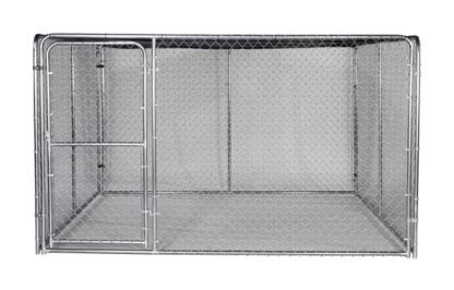 Stephens Pipe & Steel Silver DKS11010 Dog Kennel, 10 ft OAL, 10 ft OAW, 6 ft OAH, Steel, Galvanized