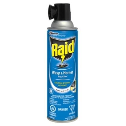 Raid 616286 Wasp and Hornet Killer, Liquefied Gas, Spray Application, Outdoor, 400 g, Aerosol Can Sells in Quantity of 12