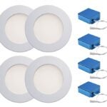 Liteline TL-SLM4-CCT5-90WH Recessed Light Kit, Brushed Nickel