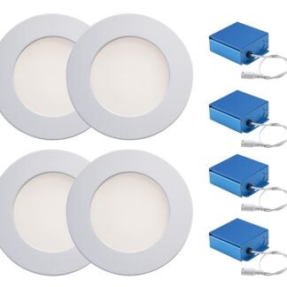 Liteline TL-SLM4-CCT5-90WH Recessed Light Kit, Brushed Nickel