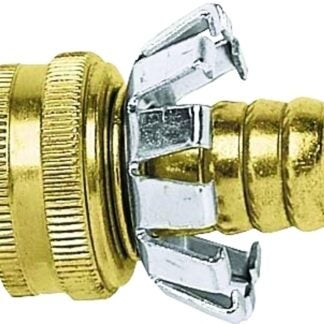 GILMOUR MFG 858004-1001 Clinch Repair Coupling, 5/8 in, Female Threaded, Brass, For: 5/8 in Hose