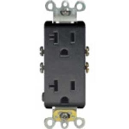 Decora T5825-133 Duplex Receptacle, 2 -Pole, 20 A, 125 V, Quickwire Push-In, Side Wiring, NEMA: 5-20R, Black