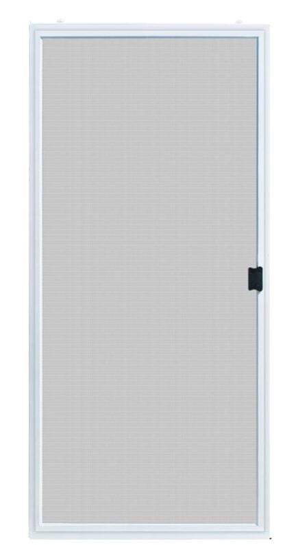 Screen Tight PSD30W Patio Screen Door, 30 to 36 in W Opening, 77-3/8 to 80 in H Opening, Aluminum Frame, White