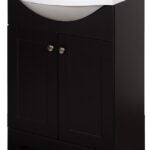 Zenna Home SEC24CH 2-Door Euro Shaker Vanity with Top, Wood, Espresso, Cultured Marble Sink, White Sink